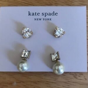 Kate Spade New York Cream/Clear Rise and Shine Earrings New With Tag